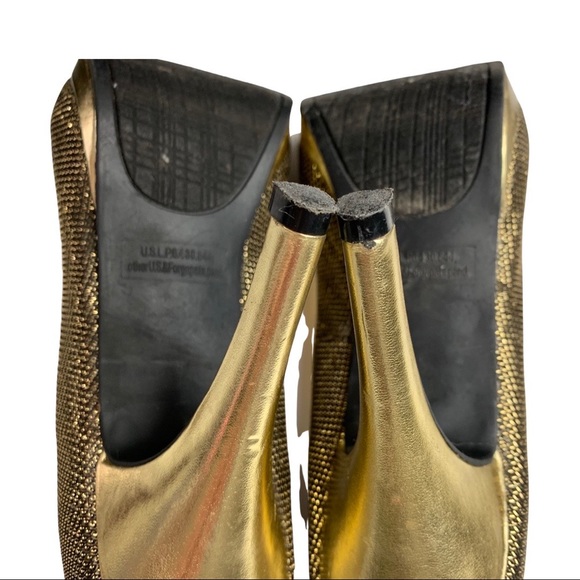 Rampage women's black and gold peep toe heels, 7.5 - Picture 9 of 13